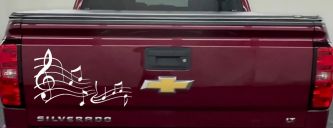 Music Scales Car or Truck Window Decal Sticker (White)