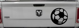 Soccer Ball Sports Car or Truck Window Decal Sticker (Black)