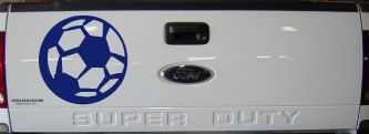 Soccer Ball Vinyl Decal for Car Truck & Window (Navy)