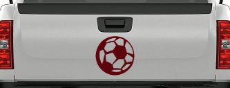 Soccer Ball Vinyl Decal for Car Truck & Window (Purple Red)