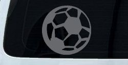 Soccer Ball Vinyl Decal for Car Truck & Window (Silver)