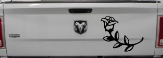 Rose Girlie Car or Truck Window Decal Sticker (Black)
