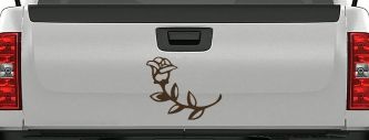 Rose Girlie Car or Truck Window Decal Sticker (Brown)