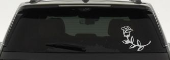 Rose Girlie Car or Truck Window Decal Sticker (Light Gray)
