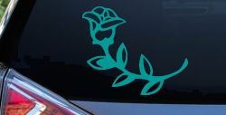 Rose Girlie Car or Truck Window Decal Sticker (Turquoise)