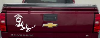 Rose Girlie Car or Truck Window Decal Sticker (White)