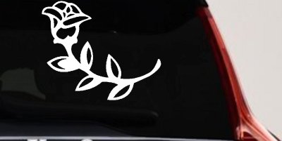 Rose Girlie Car Truck Window Decal Sticker Vinyl Floral Auto Accessory