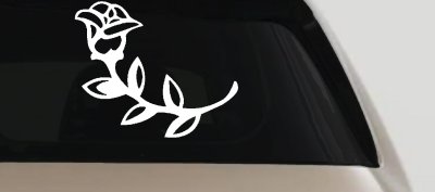 Rose Girlie Car Truck Window Decal Sticker Vinyl Floral Auto Accessory