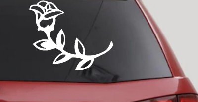 Rose Girlie Car Truck Window Decal Sticker Vinyl Floral Auto Accessory