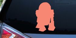 R2D2 Car or Truck Window Decal Sticker (Coral)