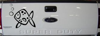 Cute Fish Animals Car or Truck Window Decal Sticker (Black)