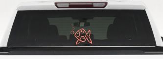 Cute Fish Car Window Decal Sticker Animal Vinyl for Truck or Auto (Coral)