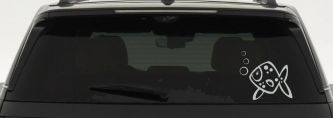 Cute Fish Animals Car or Truck Window Decal Sticker (Light Gray)