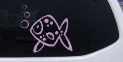 Cute Fish Animals Car or Truck Window Decal Sticker (Lilac)