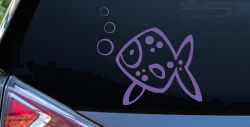Cute Fish Car Window Decal Sticker Animal Vinyl for Truck or Auto (Purple)
