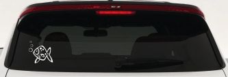 Cute Fish Animals Car or Truck Window Decal Sticker (White)