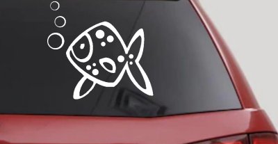 Cute Fish Car Window Decal Sticker Animal Vinyl for Truck or Auto