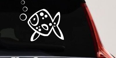 Cute Fish Car Window Decal Sticker Animal Vinyl for Truck or Auto
