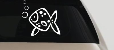 Cute Fish Car Window Decal Sticker Animal Vinyl for Truck or Auto