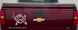 Cute Fish Animals Car or Truck Window Decal Sticker (White)