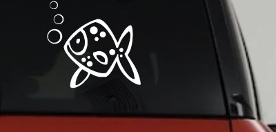 Cute Fish Car Window Decal Sticker Animal Vinyl for Truck or Auto