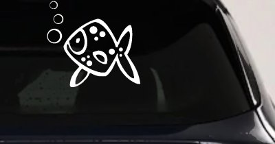 Cute Fish Car Window Decal Sticker Animal Vinyl for Truck or Auto