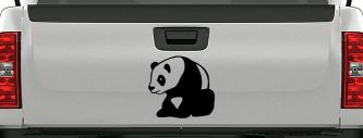 Panda Bear Car or Truck Window Decal Sticker (Black)