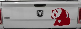 Panda Bear Window Decal Sticker for Car Truck - Cute Vinyl Art (Burgundy)