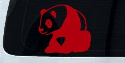 Panda Bear Window Decal Sticker for Car Truck - Cute Vinyl Art (Red)