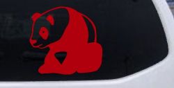 Panda Bear Car or Truck Window Decal Sticker (Red)