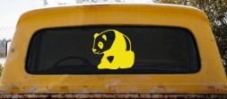 Panda Bear Car or Truck Window Decal Sticker (Yellow)