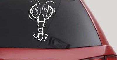 Lobster Vinyl Decal Sticker for Car Truck Window Decor (White)