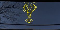 Lobster Car or Truck Window Decal Sticker (Yellow)