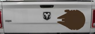 Millennium Falcon Car or Truck Window Decal Sticker (Brown)