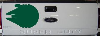 Millennium Falcon Car or Truck Window Decal Sticker (Dark Green)