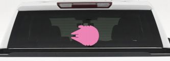 Millennium Falcon Car or Truck Window Decal Sticker (Pink)