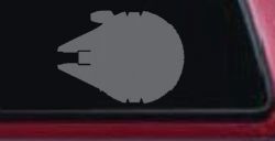 Millennium Falcon Car Truck Window Decal Sticker Star Wars Vinyl (Silver)