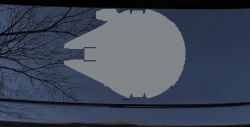 Millennium Falcon Car or Truck Window Decal Sticker (Telegrey)