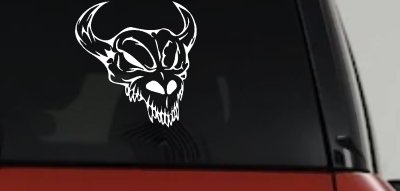 Horned Skull Car Decal Sticker Truck Window Vinyl Decor Custom Auto Art