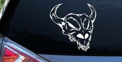Skull With Horns Skulls Car or Truck Window Decal Sticker