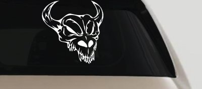 Horned Skull Car Decal Sticker Truck Window Vinyl Decor Custom Auto Art