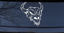 Skull With Horns Skulls Car or Truck Window Decal Sticker