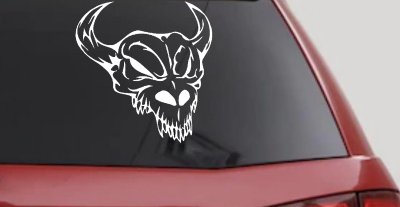 Horned Skull Car Decal Sticker Truck Window Vinyl Decor Custom Auto Art