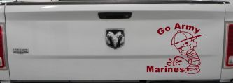Go Army Pee on Marines Military Car or Truck Window Decal Sticker (Burgundy)