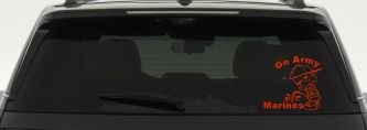 Go Army Pee on Marines Military Car or Truck Window Decal Sticker (Orange Red)