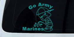 Go Army Pee on Marines Military Car or Truck Window Decal Sticker (Turquoise)