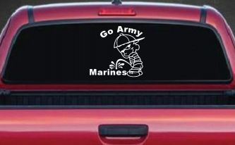 Go Army Pee on Marines Military Car or Truck Window Decal Sticker