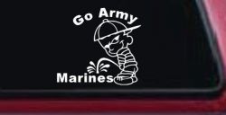 Go Army Pee on Marines Military Car or Truck Window Decal Sticker
