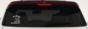 Go Army Pee on Marines Decal Fun Military Car Truck Window Sticker (White)
