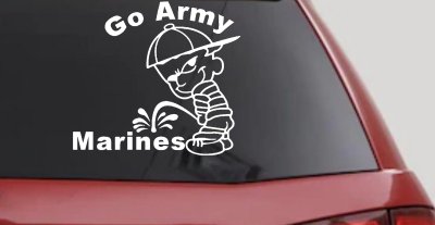Go Army Pee on Marines Decal Fun Military Car Truck Window Sticker
